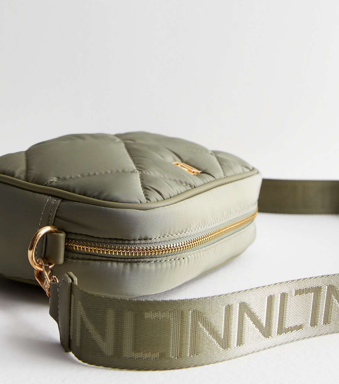 Olive Quilted Camera Cross Body Bag Image 5