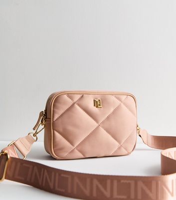 Light Pink Quilted Camera Cross Body Bag New Look