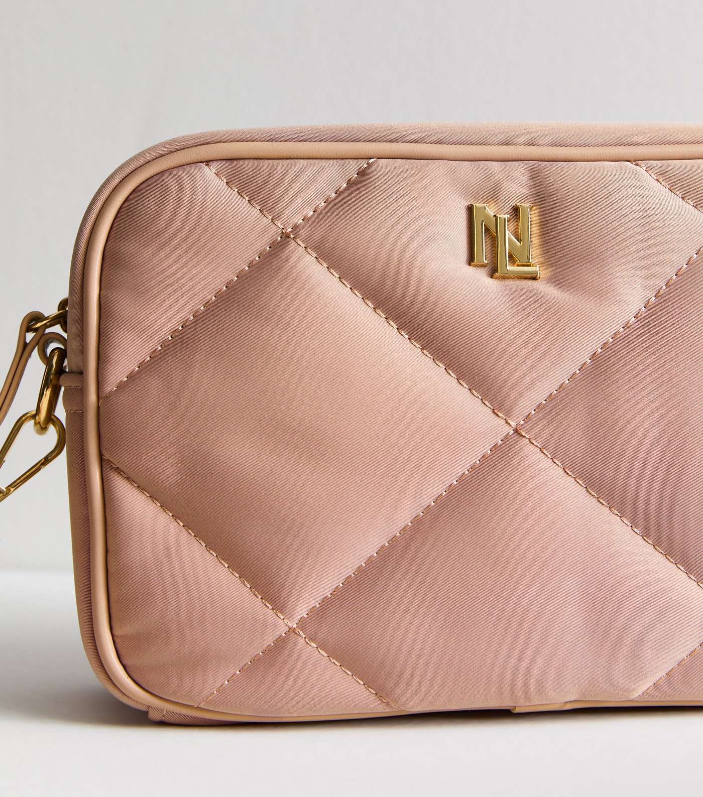 Light Pink Quilted Camera Cross Body Bag Image 3