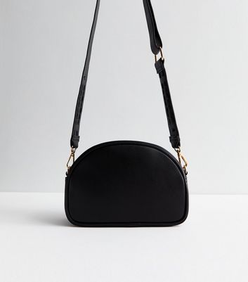 Black Leather-Look Plaited Cross Body Bag New Look