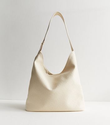 Cream Woven Leather-Look Shoulder Bag | New Look