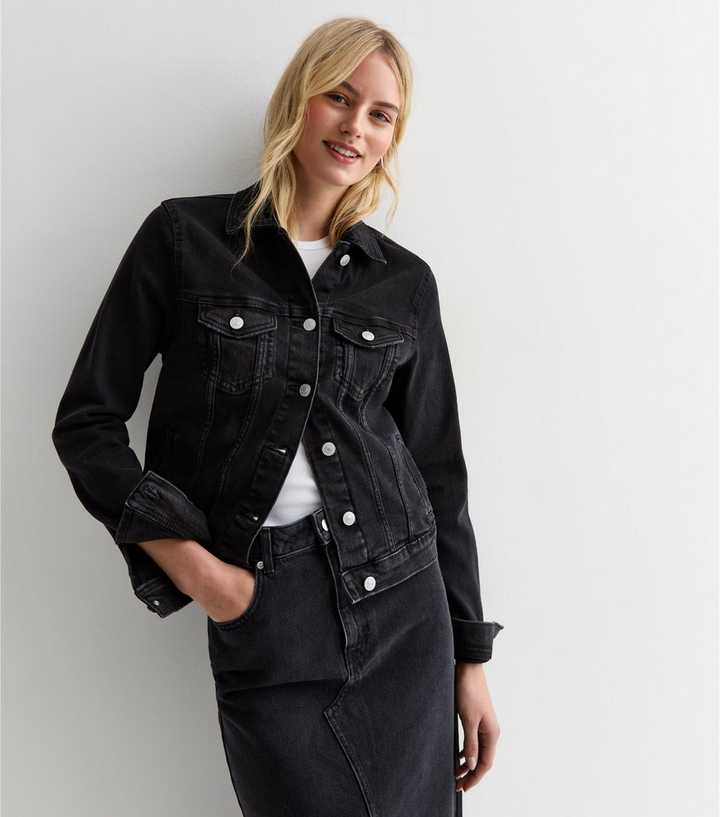 Tall Black Denim Jacket