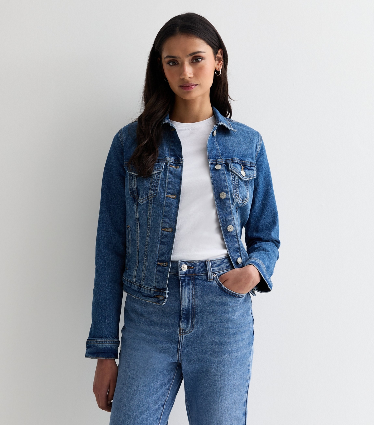 Women's Tall Blue Denim Jacket New Look