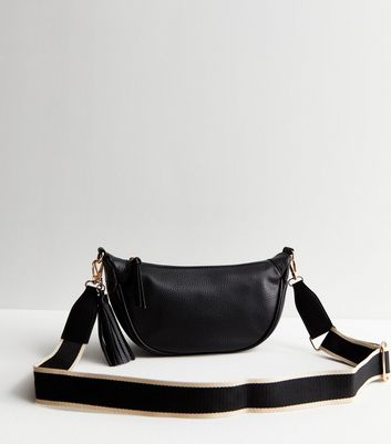 Black Leather-Look Sling Cross Body Bag | New Look