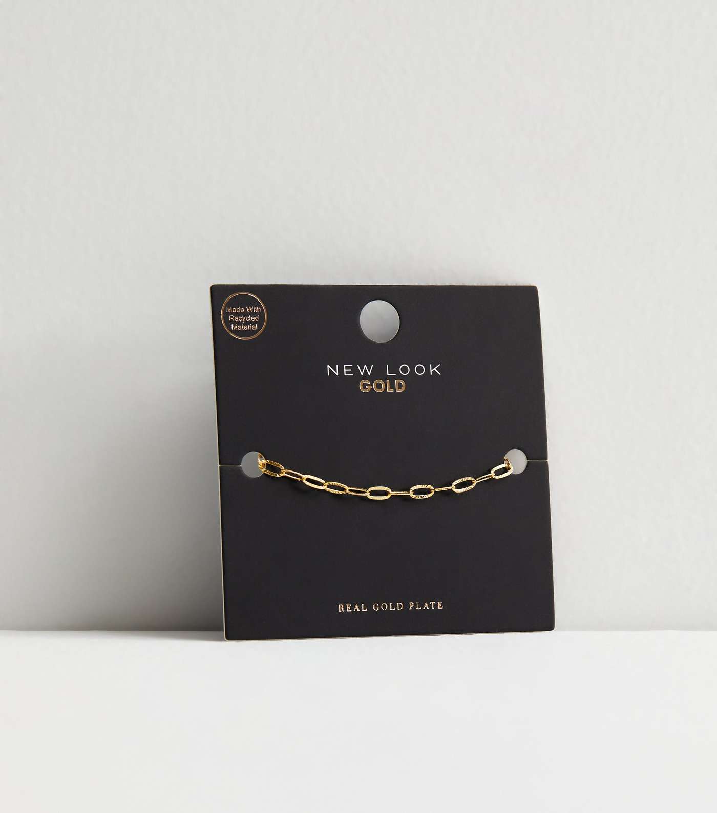 Real Gold Plate Textured Chain Bracelet Image 3
