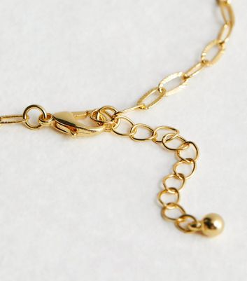 Real Gold Plate Textured Chain Bracelet New Look