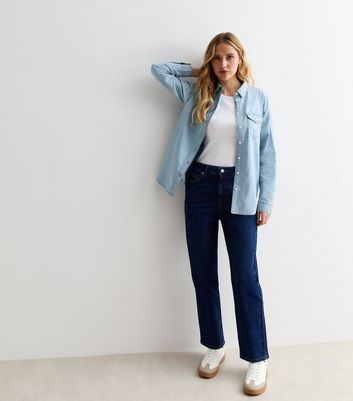 Pale Blue Long Sleeve Lightweight Denim Shirt New Look