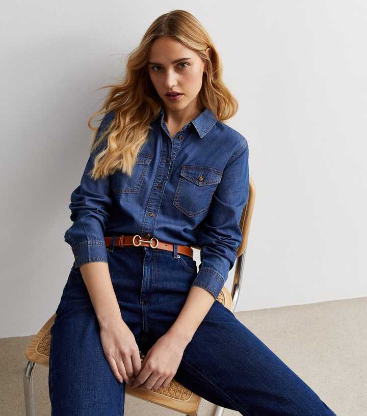 Blue Long Sleeve Lightweight Denim Shirt