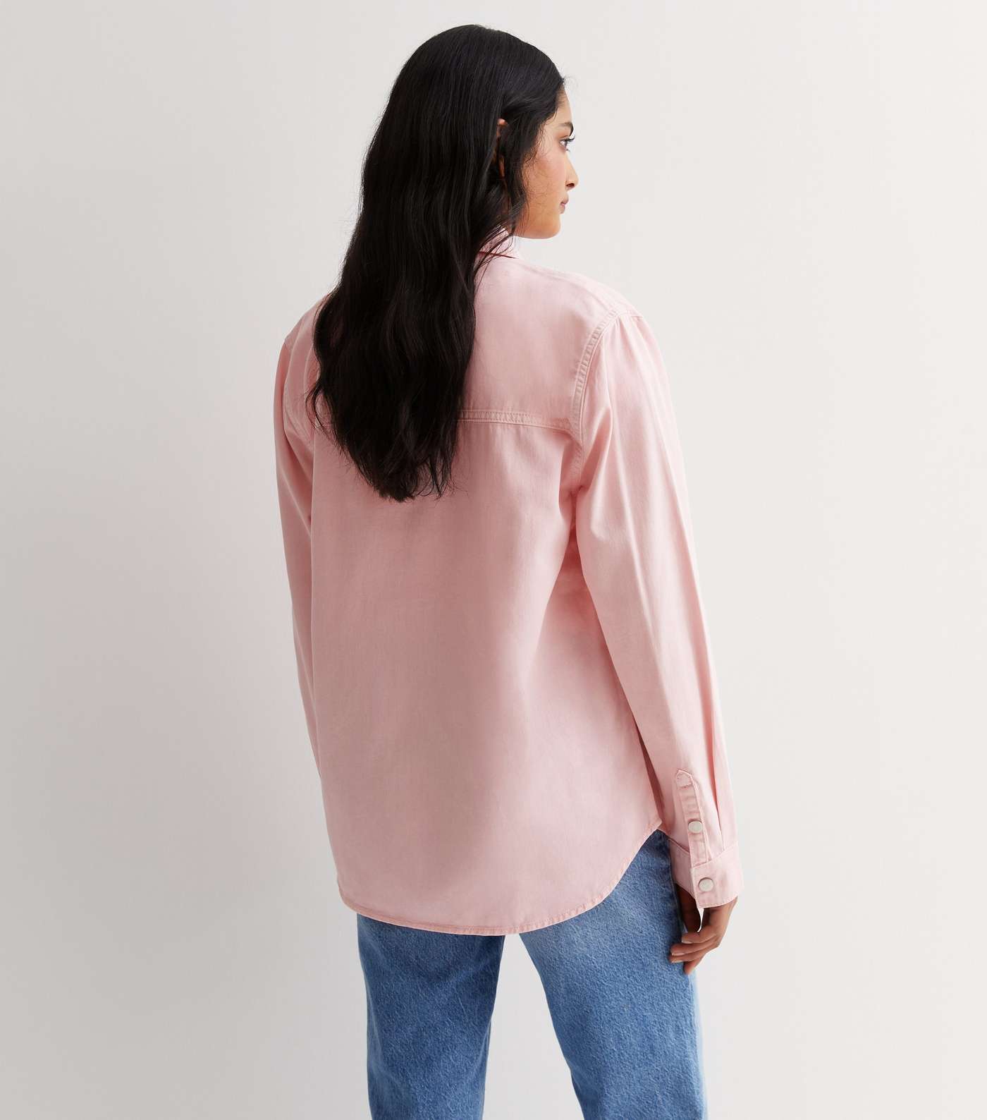 Pink Cotton Oversized Shirt Image 4