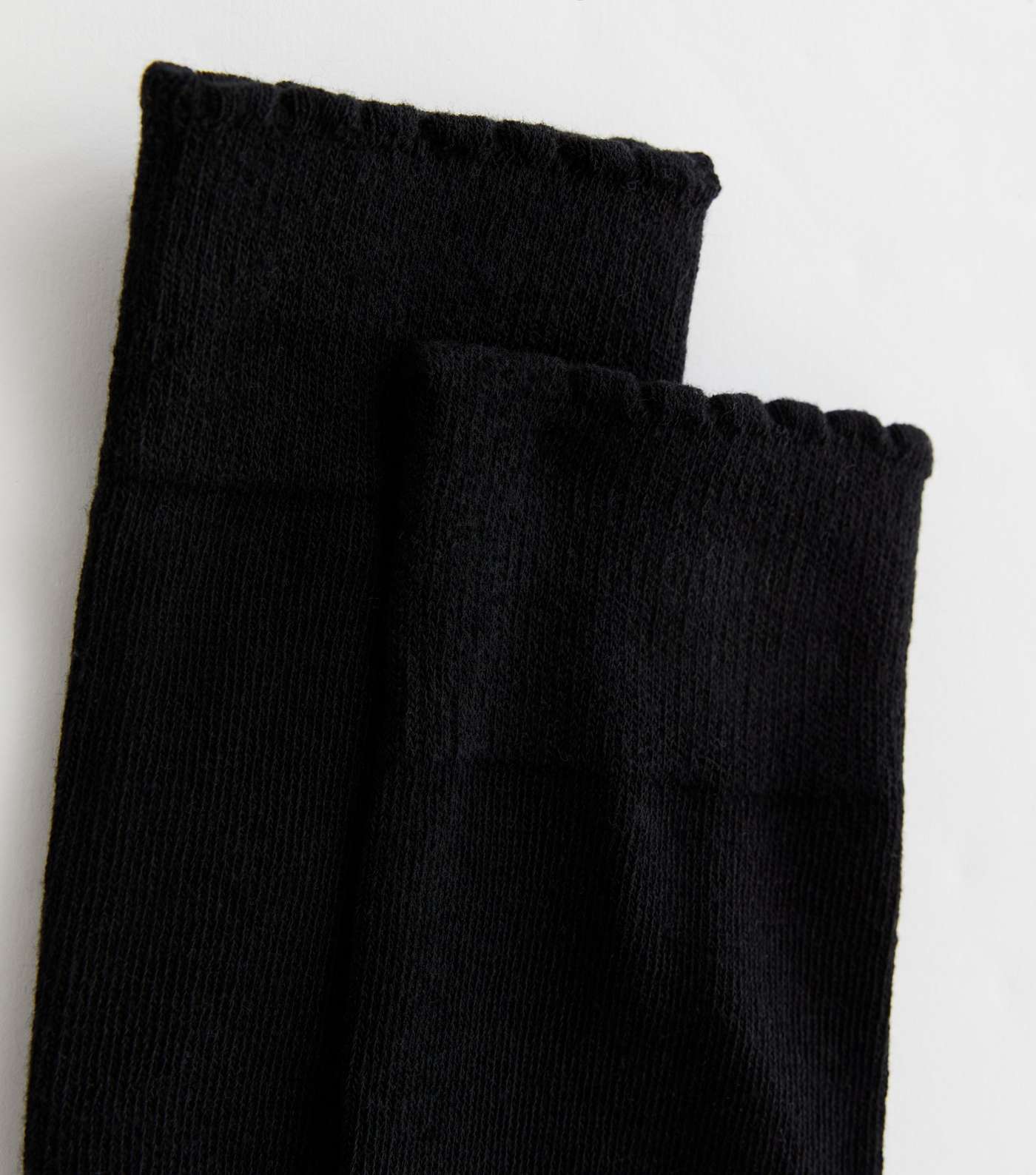2 Pack Black Knee High Frill Socks Image 2