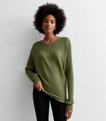 Green batwing store jumper