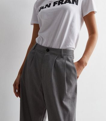 Kick It Grey High-Waisted Trouser Pants | Grey dress pants outfit,  Professional outfits, High waisted trouser pants