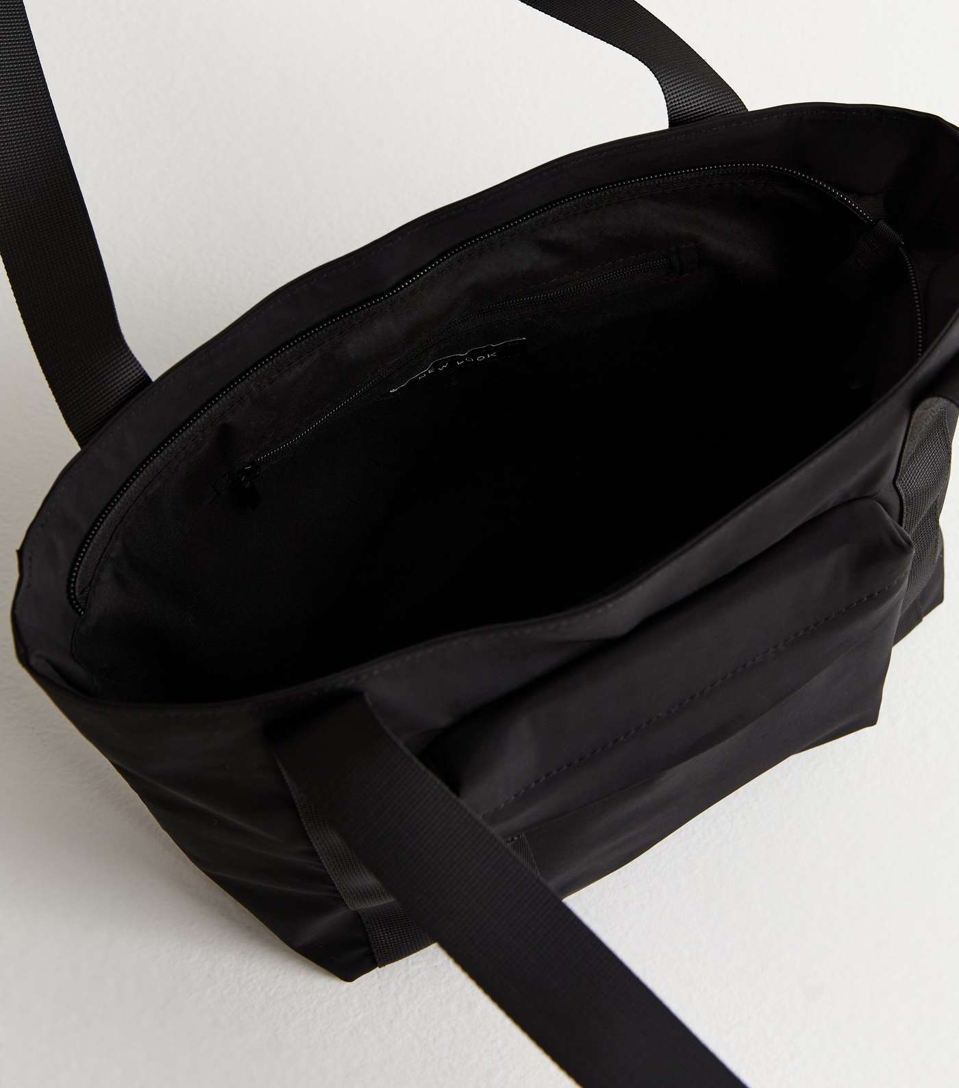 Black Pocket Front Tote Bag Image 5