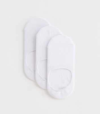 3 Pack White Sports Heel-Grip Invisible Socks