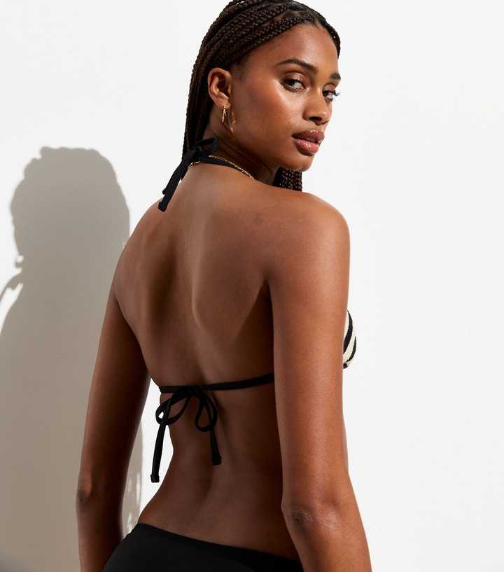 Women's Shore Halter Bikini Top (36DD, Black Print Chevron) : Clothing,  Shoes & Jewelry 
