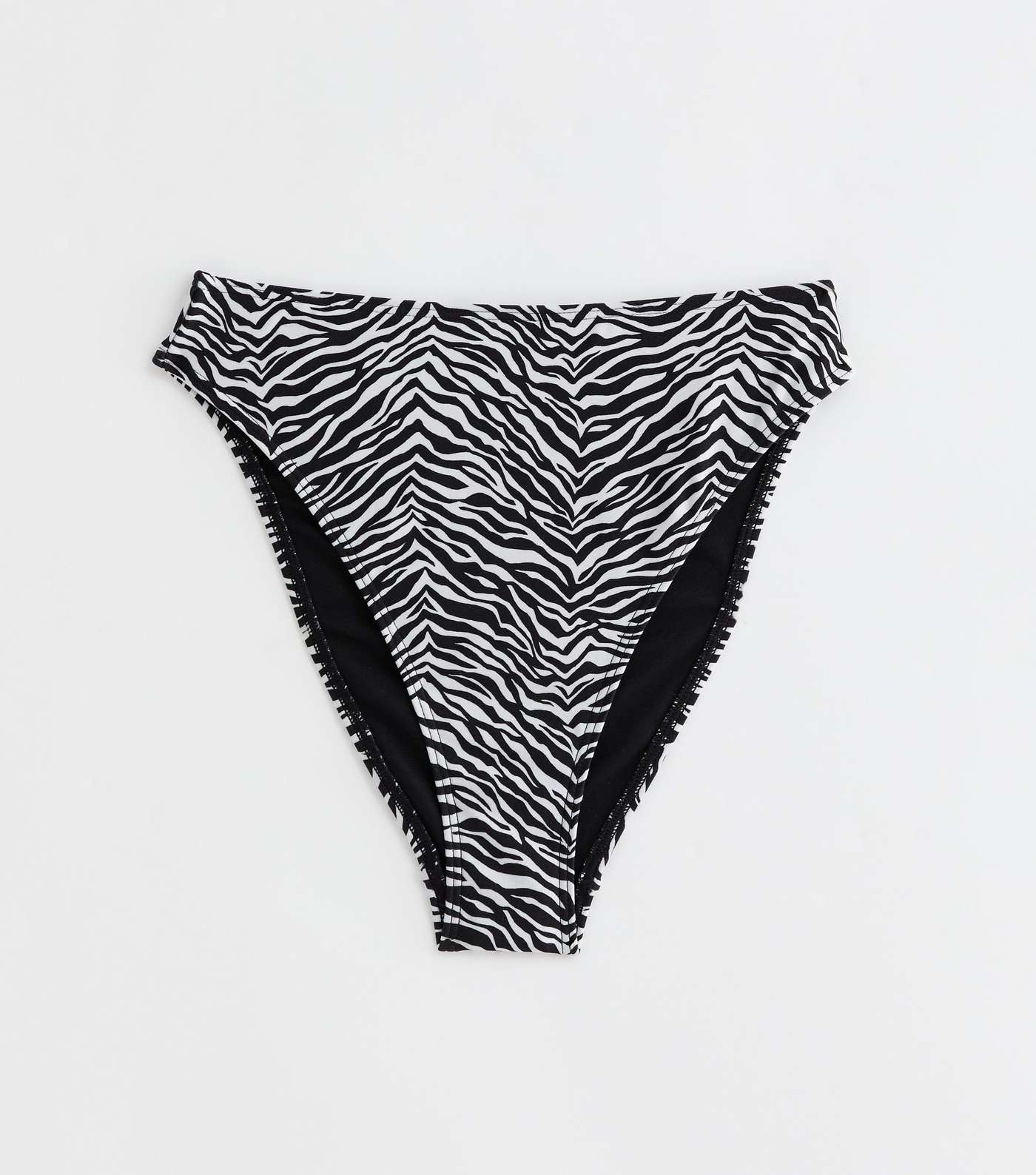 Black Zebra Print High Waist High Leg Bikini Bottoms Image 5