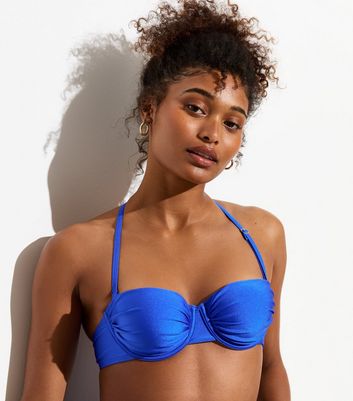 Blue Underwired Multiway Bikini Top New Look