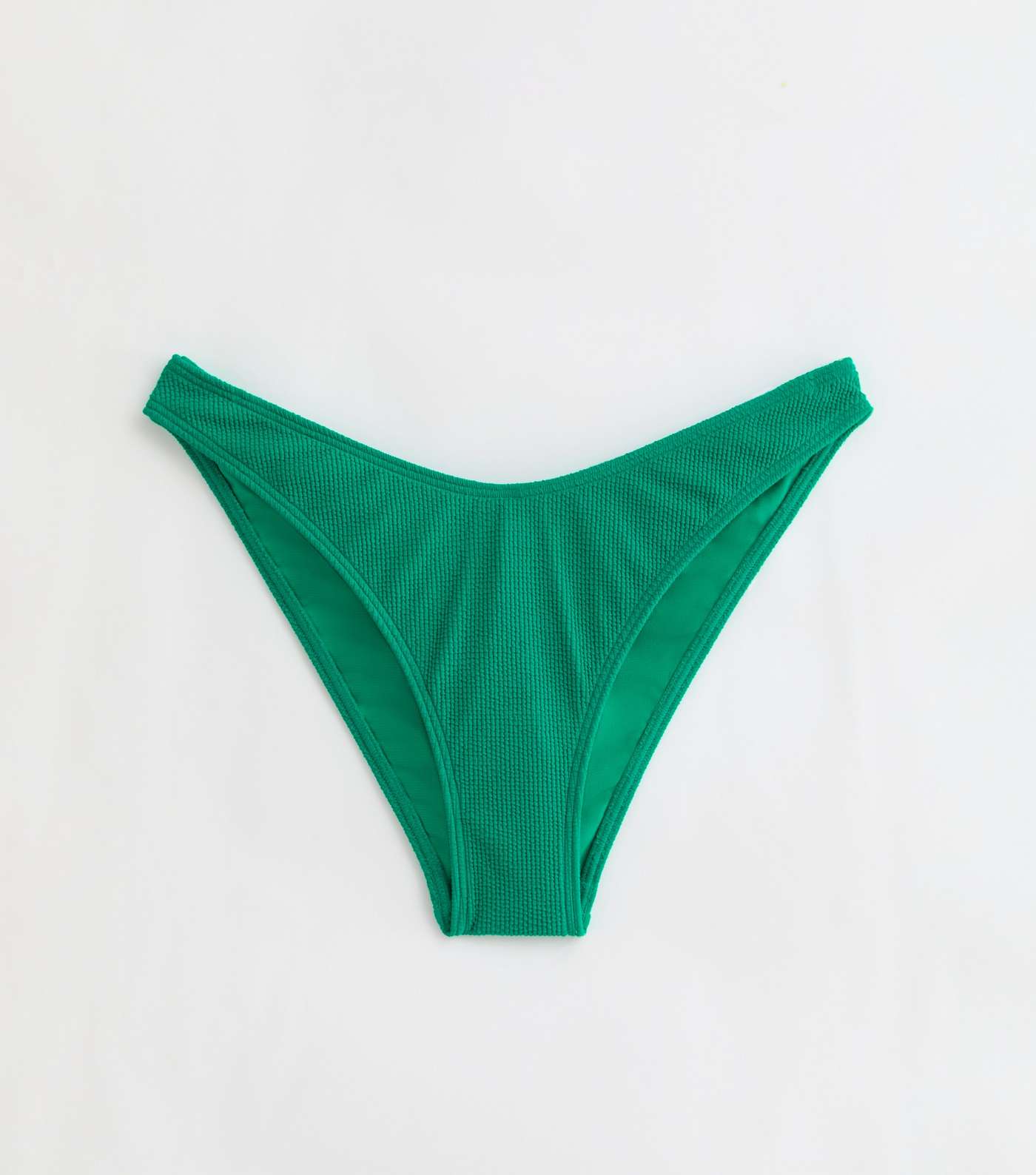 Green Crinkle V Front Bikini Bottoms Image 5