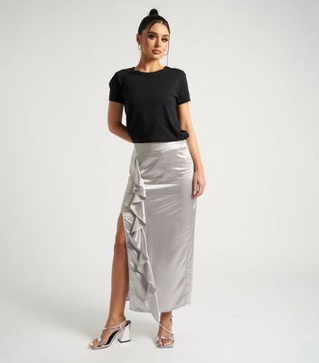 Mid length satin on sale skirts dust ruffles