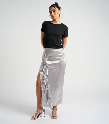 Silver ruffle clearance skirt