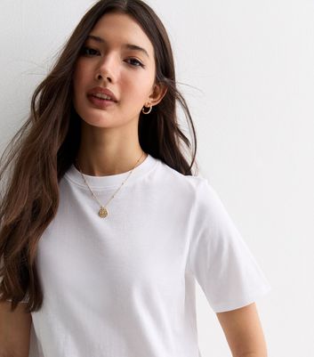 White Cotton Crew Neck T-Shirt | New Look
