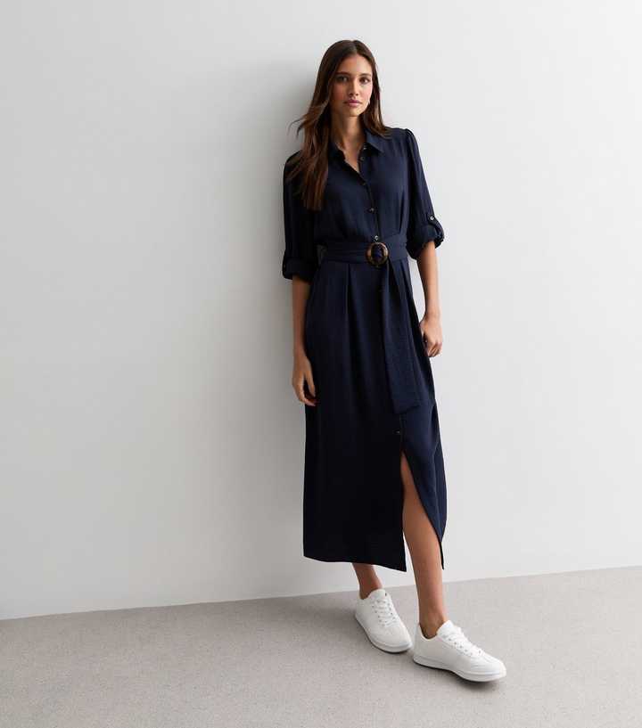 knee length dresses for ladies Julia - Printed Shirt Midi Dress main image 1