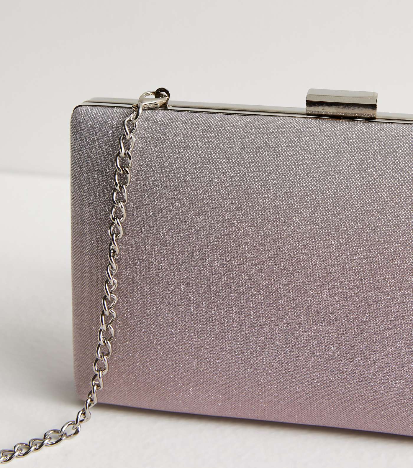 Silver Ombré Glitter Boxy Clutch Bag Image 3