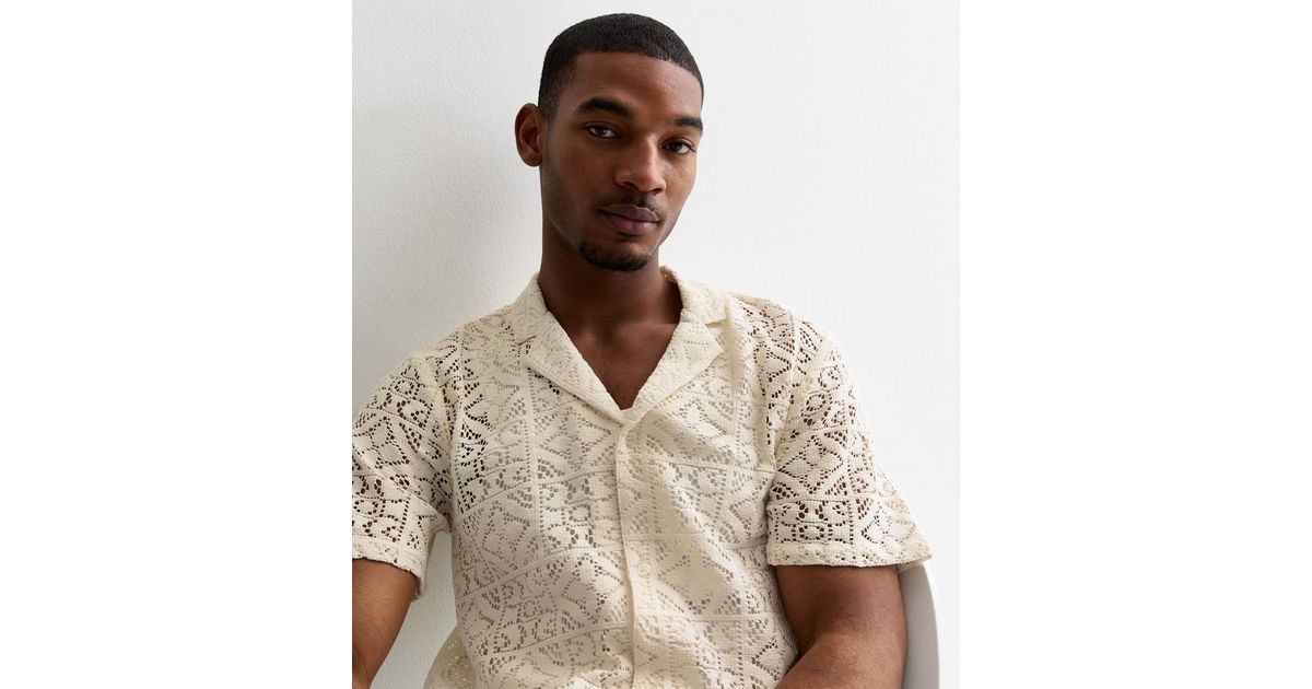 Off White Lace Short Sleeve Shirt | New Look