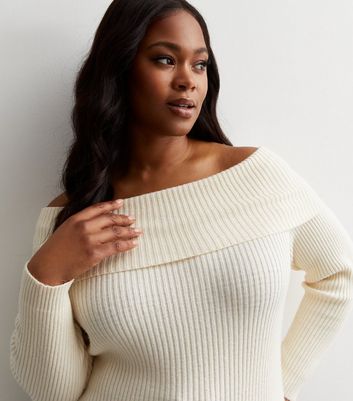 Off white off the shoulder sweater sale