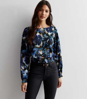 ONLY Blue Floral Smock Top