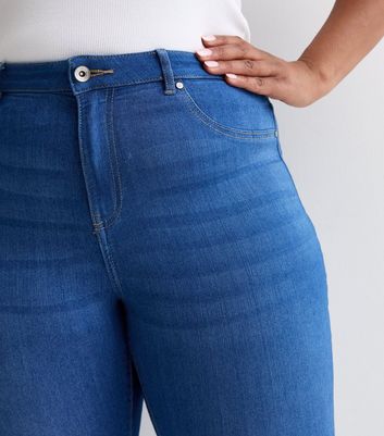 ONLY Curves Blue High Waist Skinny Jeans New Look