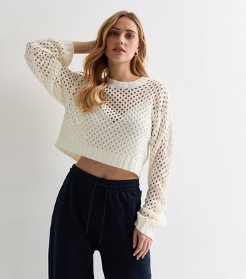 White hot sale cropped knit