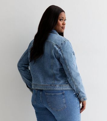 ONLY Curves Pale Blue Denim Jacket New Look