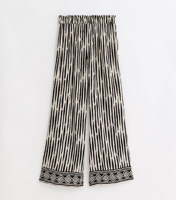 Black Zebra Print Beach Trousers New Look