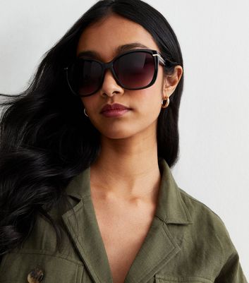 Black oversized cheap sunglasses womens