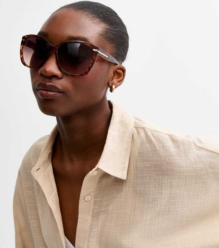 Brown Tortoiseshell Oversized Sunglasses
