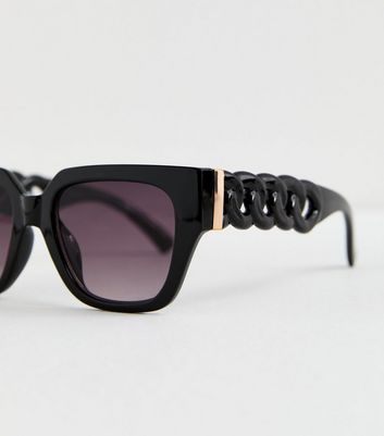 Black Chain Arm Sunglasses New Look