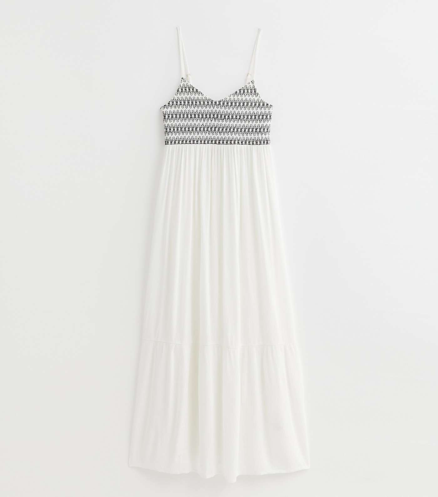 White Shirred Bodice Maxi Beach Dress Image 5