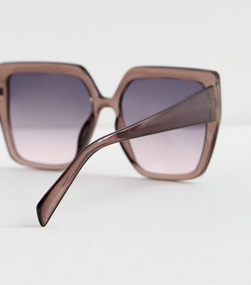 Brown Square Frame Sunglasses New Look