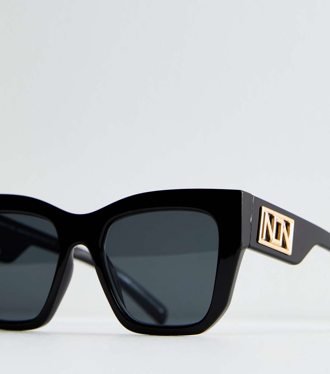 Black NL Logo Square Sunglasses Image 3