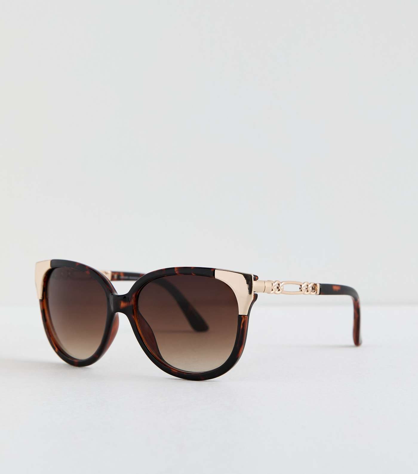 Brown Round Metal Trim Sunglasses Image 2