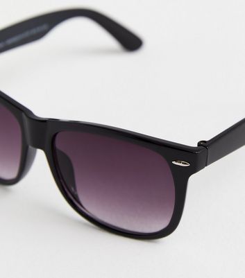 Black Square Retro Sunglasses New Look
