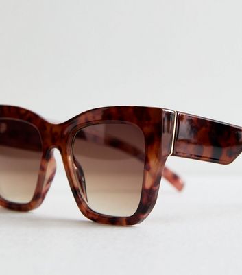 Brown Tortoiseshell Square Frame Sunglasses New Look