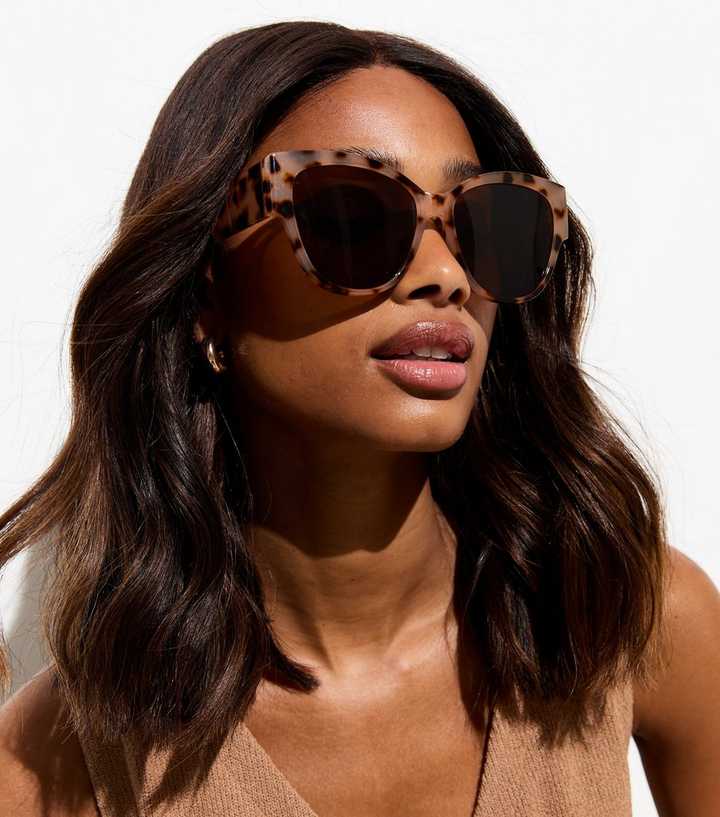 Brown Tortoiseshell Effect Oversized Sunglasses | New Look display picture 2