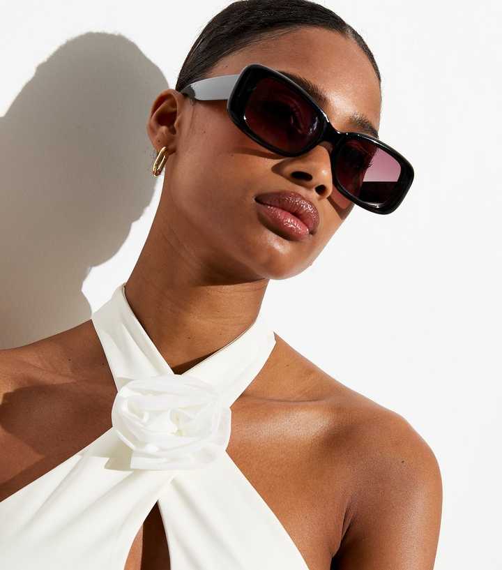 Black Rectangle Frame Sunglasses