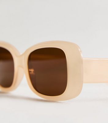 Mink Rectangle Frame Sunglasses New Look