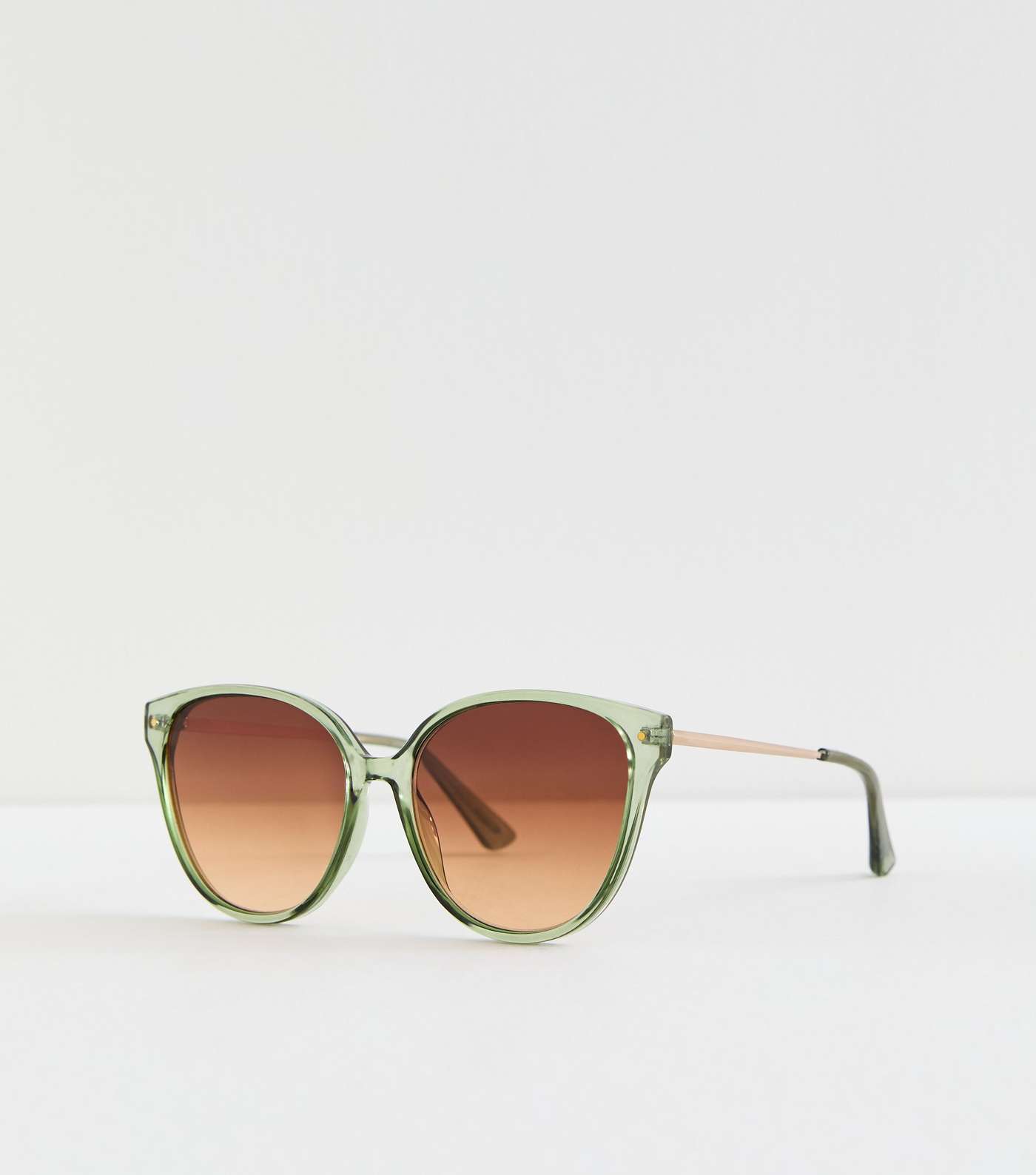 Green Trim Round Sunglasses Image 2
