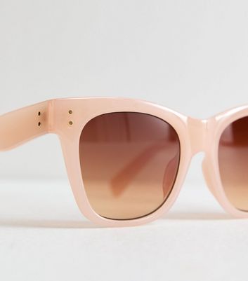Pale Pink Square Frame Sunglasses New Look