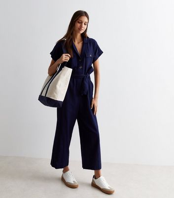 Navy jumpsuit hot sale womens