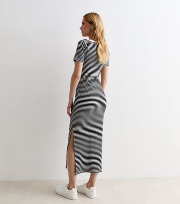 Stripe short hot sale sleeve dress